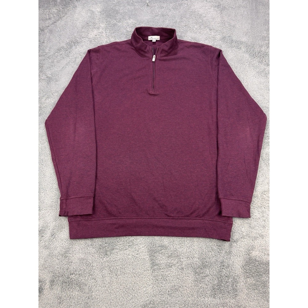 Peter Millar 1/4 Zip Pullover Men XL Maroon MF18K40 Mock Neck Long Sleeve